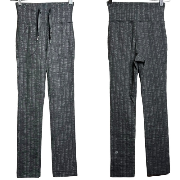 Lululemon High Rise Soft Knit Stretch Grey Leggings Pockets 2 - Picture 1 of 12